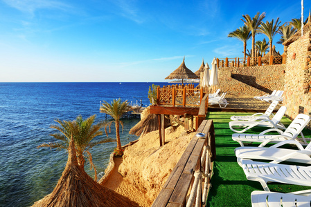 在豪华的酒店 沙姆沙伊赫 埃及海滩