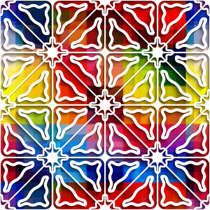 白色的三角形装饰品上无缝的彩虹图案