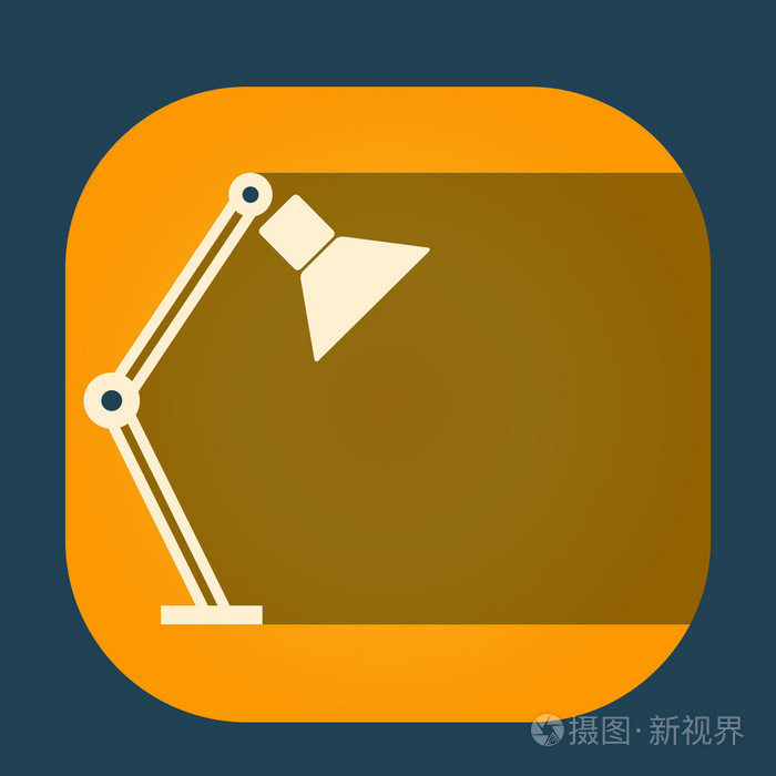图标台灯在彩色背景上