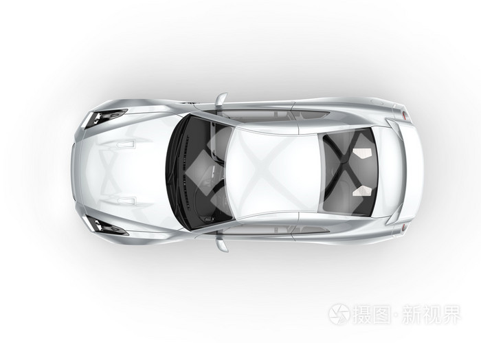 白色小汽车顶视图