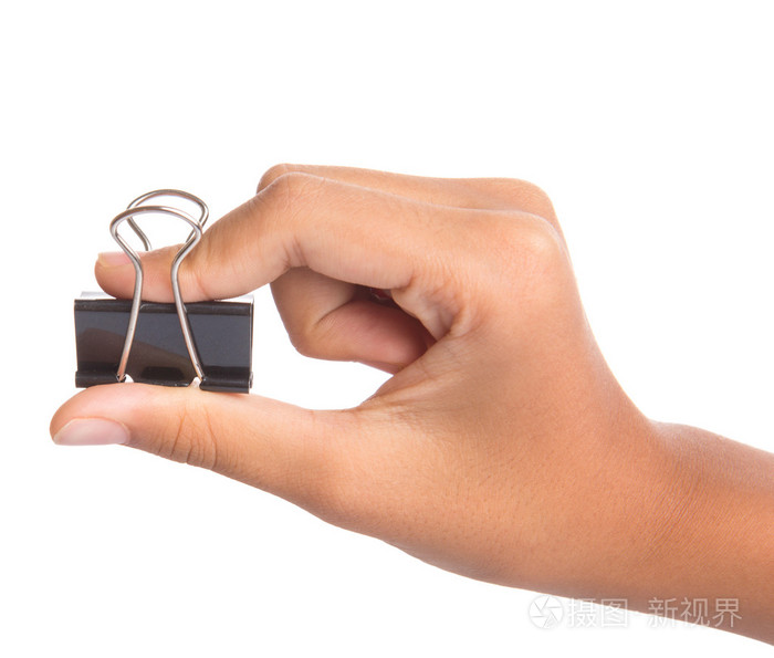 女手拿着活页夹