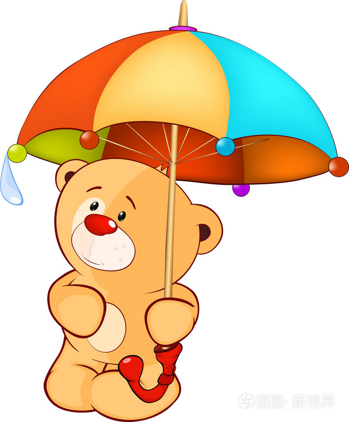 一只小熊,一把伞