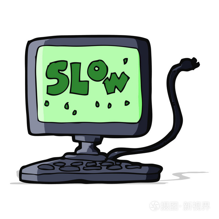 卡通较慢的计算机插画-正版商用图片1g70u8-摄图新视界