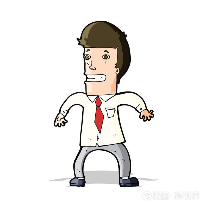 卡通紧张的商人