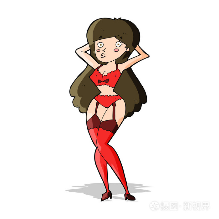 卡通女人的内衣