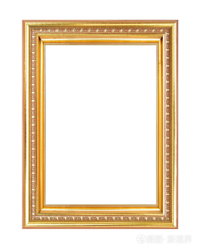 白色背景上孤立的绘画和照片的矩形框架