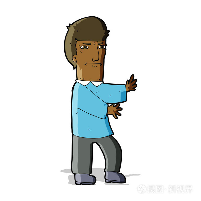 卡通坏脾气的男人