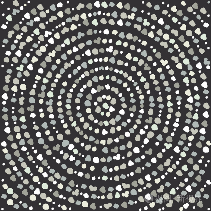 黑色和白色的斑点曼荼罗圆矢量模式