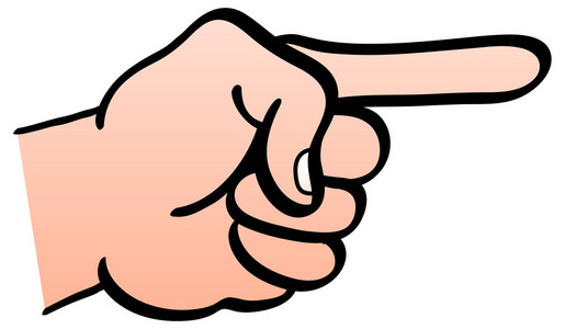 显示攥紧的拳头,用食指的左手照片