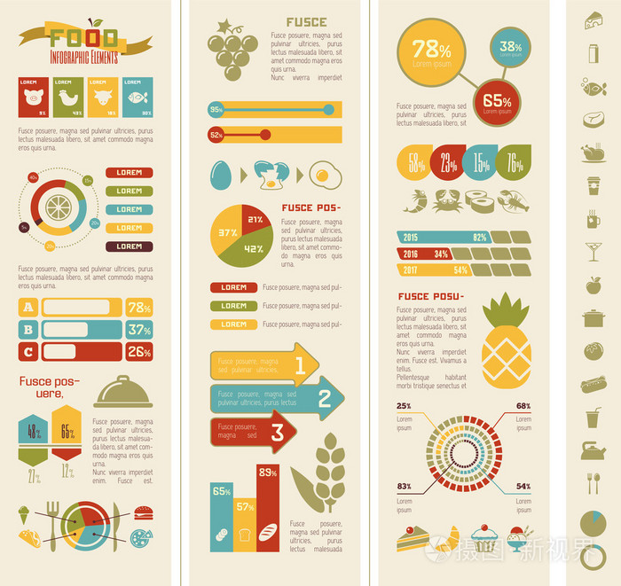 食物的信息图表模板