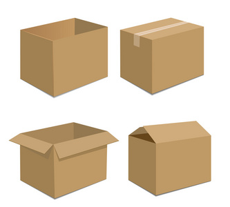 集合循环棕色的盒子包装