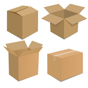 集合循环棕色的盒子包装