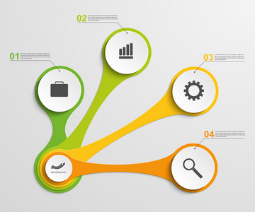 抽象的信息图表形式的代谢。设计元素