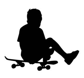 滑板上的男孩