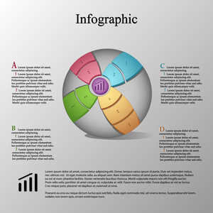 现代的信息图表模板与球的颜色