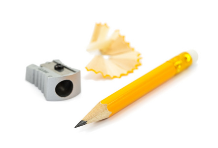 铅笔 削笔器和刨花