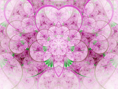 紫色分形花，数字为图形创意设计图稿