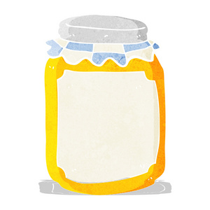 和白色卡通蜂蜜罐可爱的蜂蜜罐瓶黄色矢量插画卡通微笑卡通有趣的熊宝