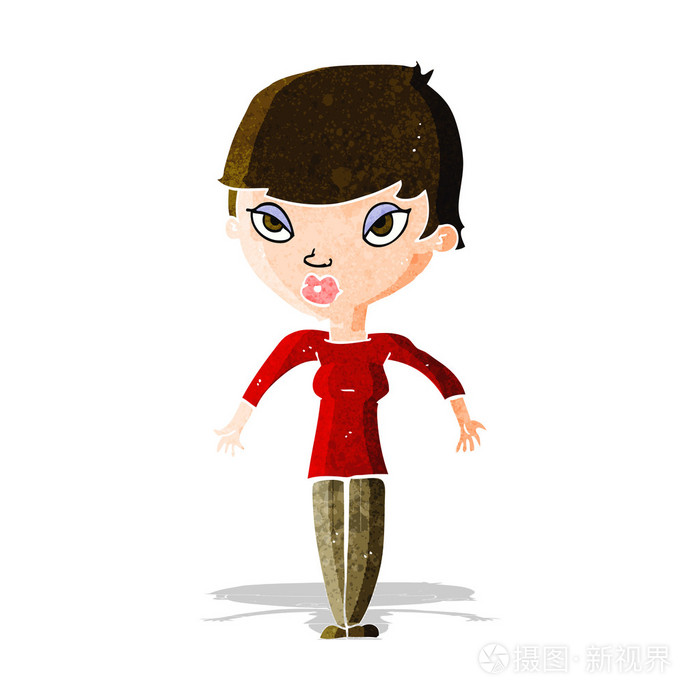 卡通女人耸耸肩膀