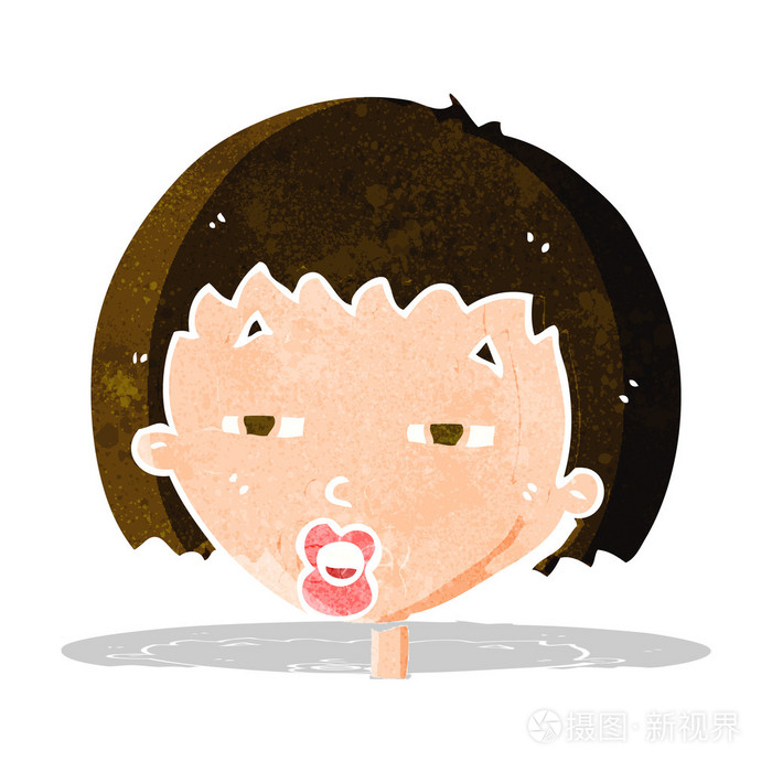 眯眼睛的卡通女人