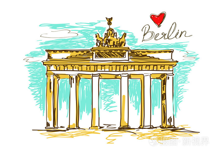 在柏林的勃兰登堡门的插图