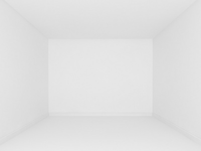 白色的墙壁，空荡荡的房间，3d 的内饰