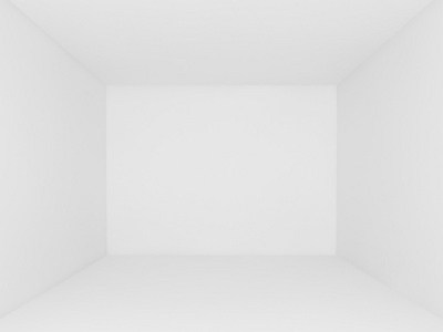 白色的墙壁，空荡荡的房间，3d 的内饰