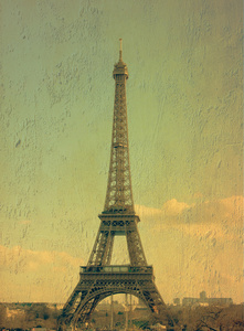 在巴黎的埃菲尔铁塔。年份