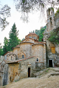 peribleptos 修道院，在 mystras 的中世纪堡垒