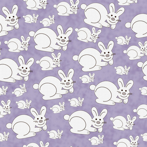 紫色和白色的兔子纹理织物重复图案背景
