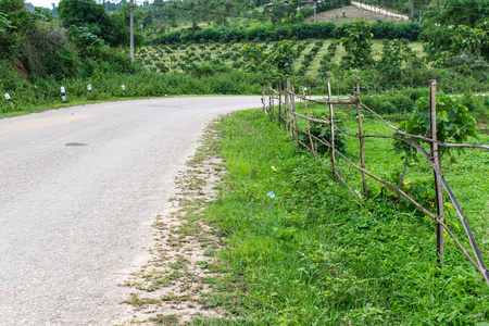 洞穴，泰国北部的农村道路