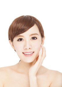 漂亮的亚洲年轻女子皮肤护理