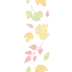 抽象纺织纹理的秋叶垂直无缝图案背景
