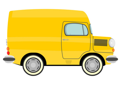 小型货车嬉皮剪影卡通车照片
