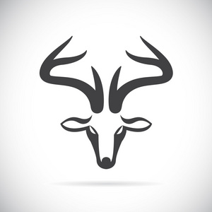 在黑色背景上的灯的驯鹿剪影鹿图标矢量符号和符号被隔离在白色背景