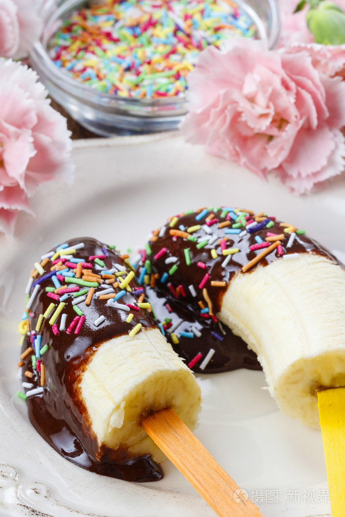 浸胶的巧克力香蕉