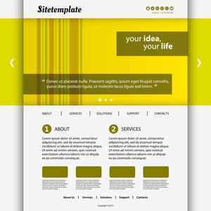 网站模板设计与抽象的黄色标题图片