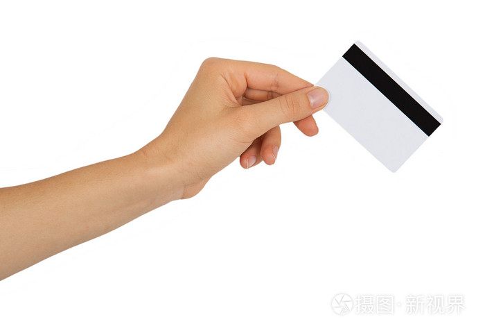 女手拿着一张银行卡