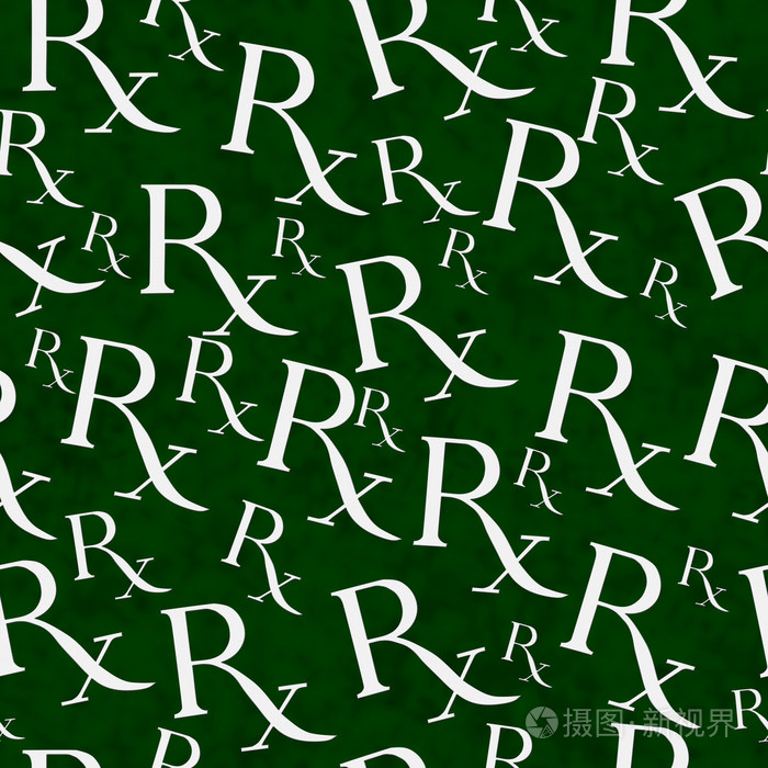 绿色和白色的处方象征图案重复背景