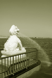石雕狮子喷泉在中国