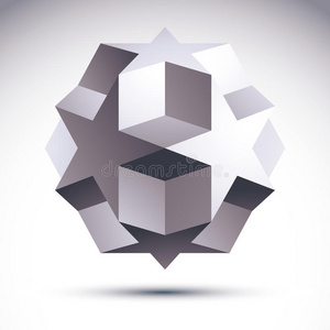 抽象三维折纸多边形物体,矢量几何设计元素,清晰的eps8.照片