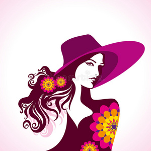 模特的创意时装肖像照片