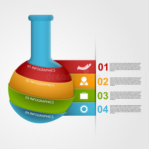 化学和科学信息图设计模板。