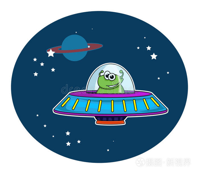 外星宇宙飞船插画-正版商用图片1gbg01-摄图新视界
