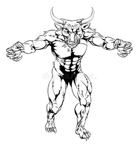 牛头牛恐怖运动吉祥物照片