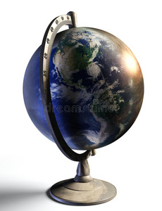 地球桌面金属地球仪展示美洲大陆