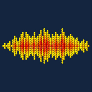 三维黄色声音波形由立方体制成