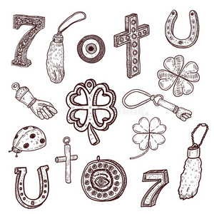 涂鸦风格的幸运符号照片