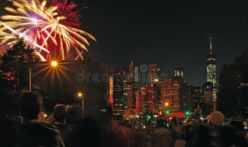 梅西7月4日烟花，纽约市美国。