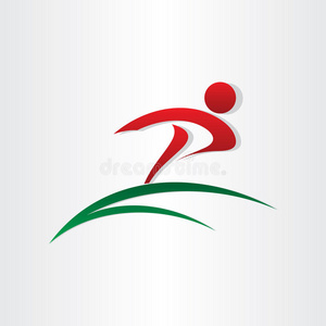 健身房, 健身, 跑步教练矢量五颜六色的标志.